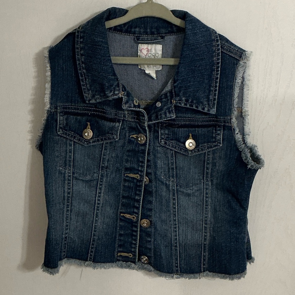 1989 Place Girls Size XL (14) Denim Vest/Jacket